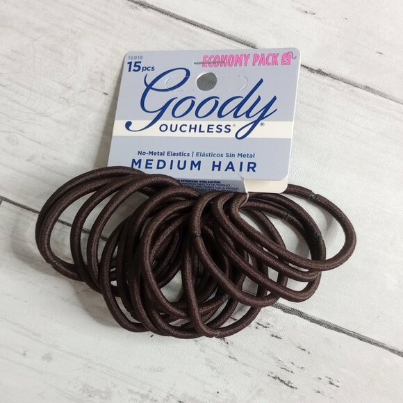Goody Ponytail Hair Ties Ouchless Elastics Holders Brown Economy Pack 15 - Picture 2 of 4